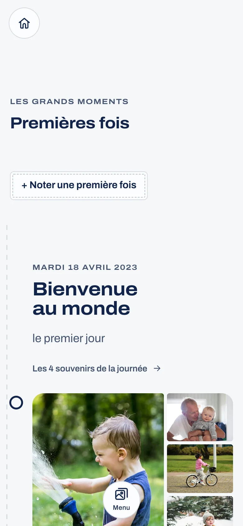 Premières fois, dans un carnet de démonstration